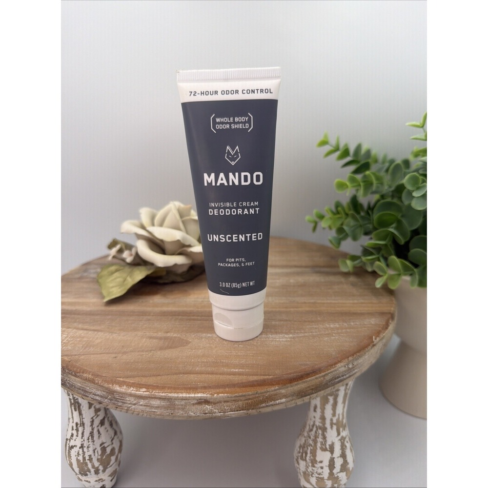 Mando Invisible Cream 72hr Deodorant Unscented (3 oz) Aluminum-Free Sealed